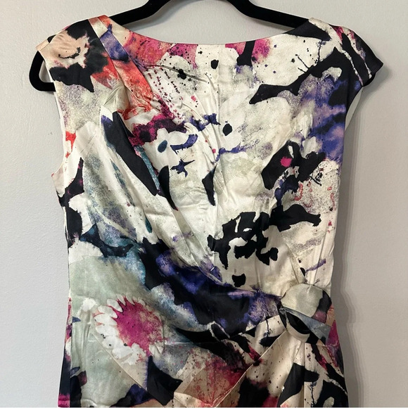 Suzy Chin for Maggy Boutique Women’s Sleeveless Multicolored Silk Dress Sz 4 GUC - Picture 3 of 11